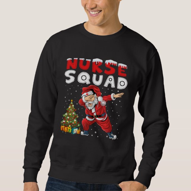 Christmas Scrub Women Dabbing Santa Scrubs Nurse S Sweatshirt (Vorderseite)