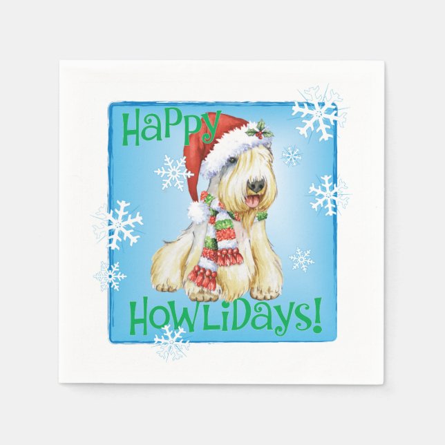Christmas Sealyham Terrier Napkins Serviette (Vorderseite)