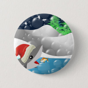Christmas Shark Button