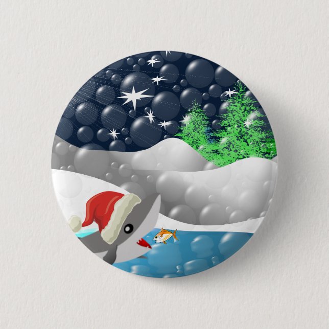 Christmas Shark Button (Vorderseite)