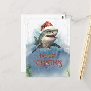 Christmas Shark Postkarte