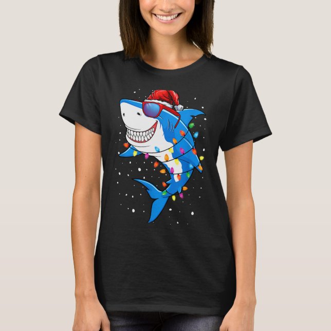 Christmas Shark Shirt Xmas Funny Santa Shark  (Vorderseite)