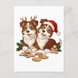 Christmas Shetland Sheepdogs Postkarte