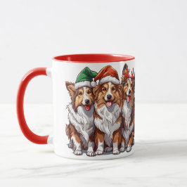 Christmas Shetland Sheepdogs Tasse