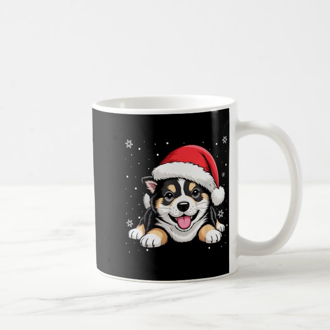 Christmas Shiba Inu Dog Wearing Santa Hat Pet Anim Kaffeetasse (Rechts)