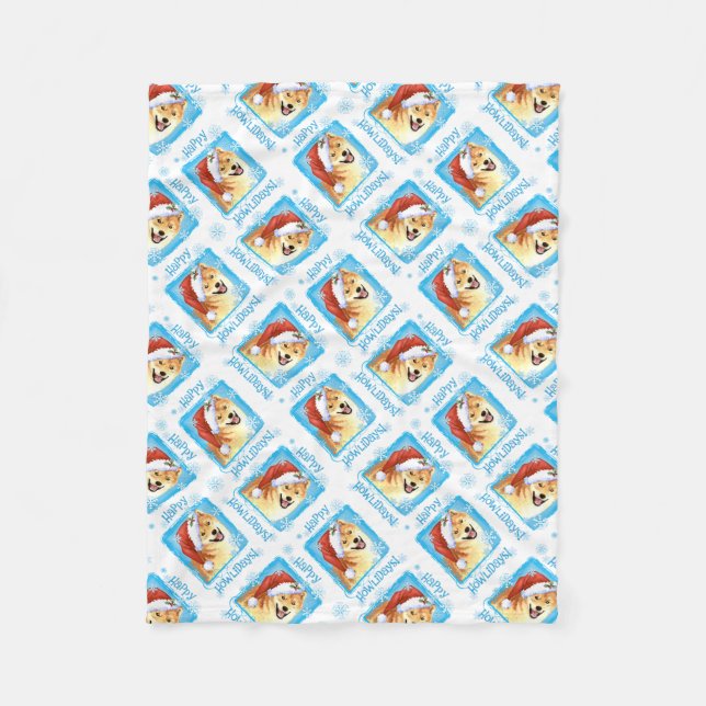 Christmas Shiba Inu Fleecedecke (Vorderseite)