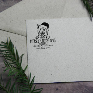 Christmas Shiba Inu Hunde Rücksendeadresse Gummistempel