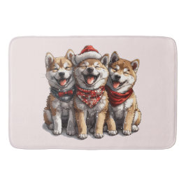 Christmas Shiba Inu Santa Dogs Badematte