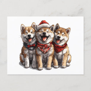 Christmas Shiba Inu Santa Dogs Postkarte