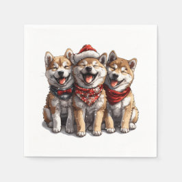 Christmas Shiba Inu Santa Dogs Serviette