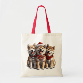 Christmas Shiba Inu Santa Dogs Tragetasche