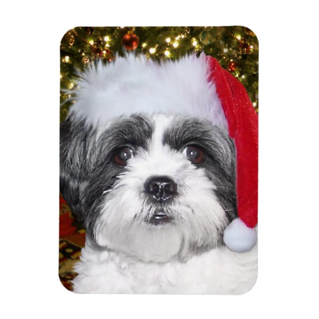 Christmas Shih Tzu Dog Magnet (Vertikal)