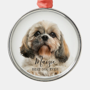 Christmas Shih Tzu Dog Personalisiert Pet Foto Ornament Aus Metall