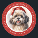 Christmas Shih Tzu Dog Round Stickers<br><div class="desc">Christmas Shih Tzu Dog Round Stickers</div>