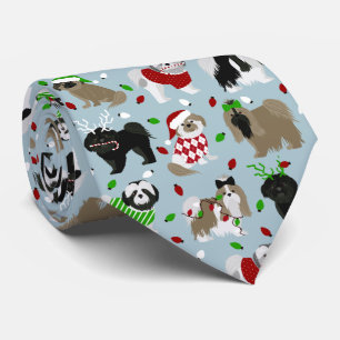 Christmas Shih Tzu Dogs Neck Tie Krawatte