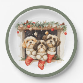 Christmas Shih Tzu Dogs Pappteller