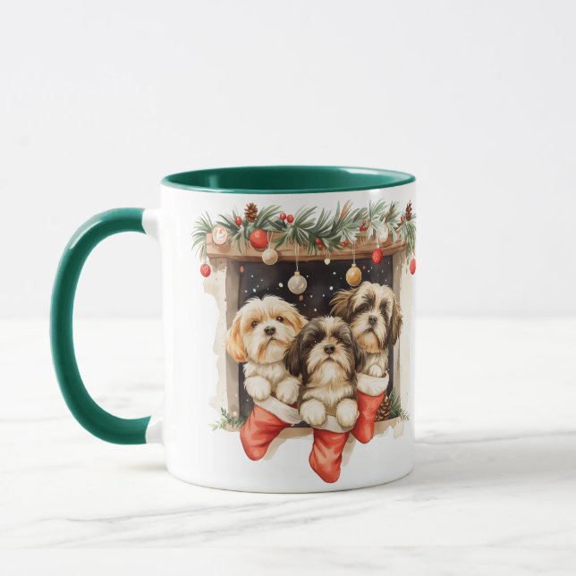 Christmas Shih Tzu Dogs Tasse (Links)