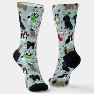 Christmas Shih Tzu Hogs Socks Socken