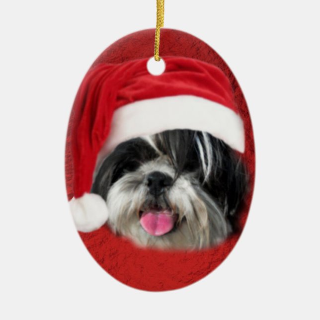 Christmas Shih Tzu Keramikornament (Vorne)