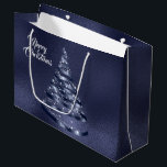Christmas Shiny Blue Ribbon Tree Sparkle Große Geschenktüte<br><div class="desc">Weihnachten Shiny Blue Ribbon Tree Sparkle Große Geschenktasche. Einzigartiges,  schönes,  stilvolles Design. Leicht personalisiert zu sein. Schriftart Stil,  Größe und Farben können geändert werden. Matching-Elemente sind verfügbar.</div>