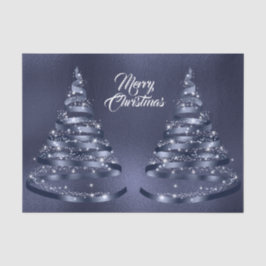 Christmas Shiny Blue Ribbon Tree Sparkle Seidenpapier