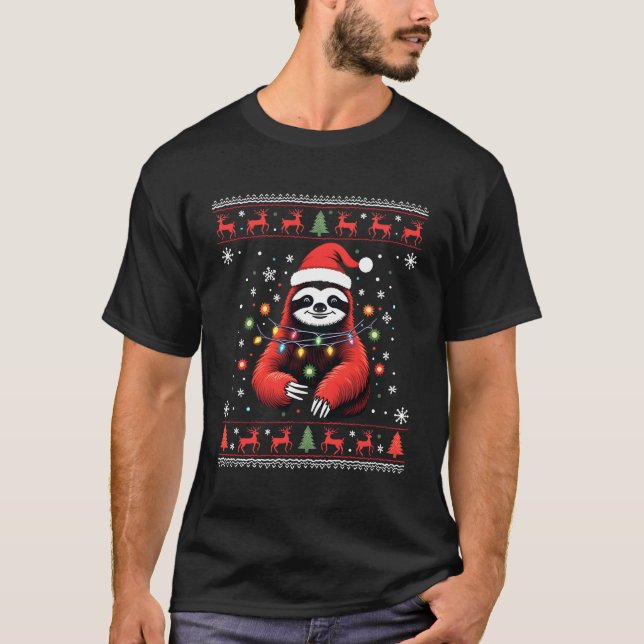 Christmas Shirt for Sloth Lover Gift Santa Buffalo (Vorderseite)