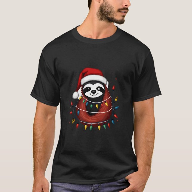 Christmas Shirt for Sloth Lover Gift Santa Buffalo (Vorderseite)
