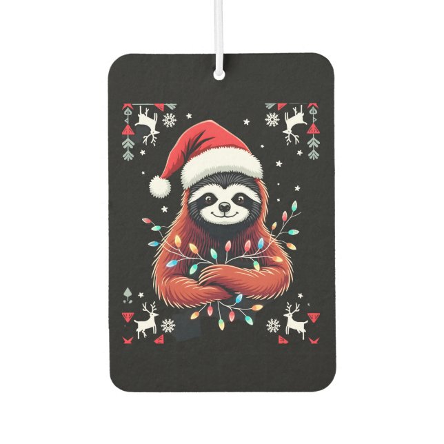 Christmas Shirt for Sloth Lover Gift Santa Buffalo Autolufterfrischer (Vorderseite)