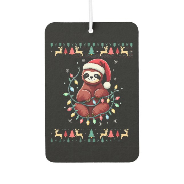 Christmas Shirt for Sloth Lover Gift Santa Buffalo Autolufterfrischer (Vorderseite)