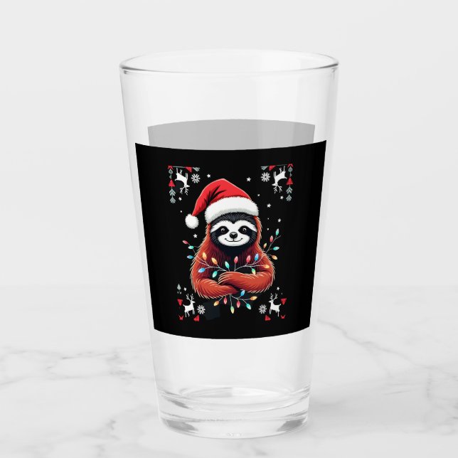 Christmas Shirt for Sloth Lover Gift Santa Buffalo Glas (Vorderseite)