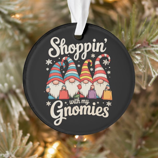 Christmas Shopping With My Gnomies Gnome Xmas Ornament (Baum)