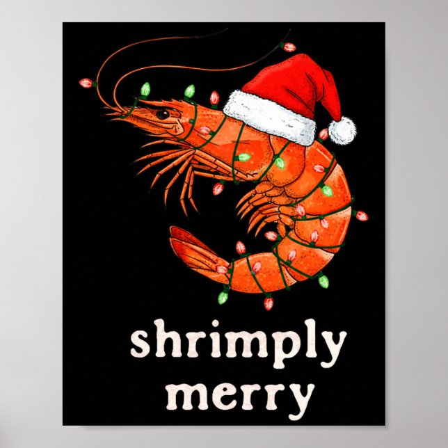 Christmas Shrimp Holiday Shrimply Merry Funny Fest Poster (Vorne)