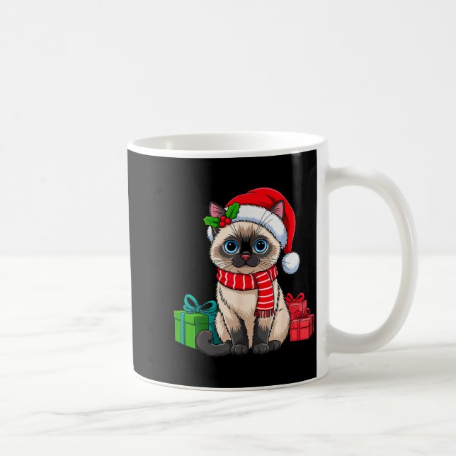 Christmas Siamese Cat Holiday Kitten Xmas Men Wome Kaffeetasse (Rechts)