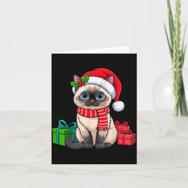 Christmas Siamese Cat Holiday Kitten Xmas Men Wome Karte (Vorderseite)