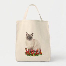 Christmas Siamese Cat Watercolor Tragetasche