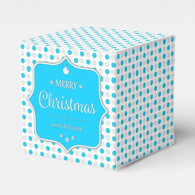 Christmas Silver-Blue Polka Dots Gefälligkeitsbox Geschenkschachtel (Vorderseite)