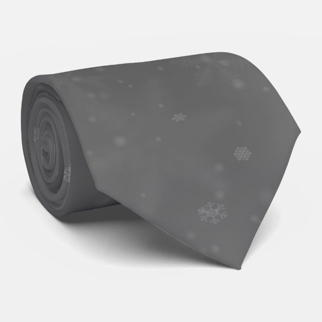 Christmas Silver Gray Snowflake Neck Tie Krawatte (Gerollt)