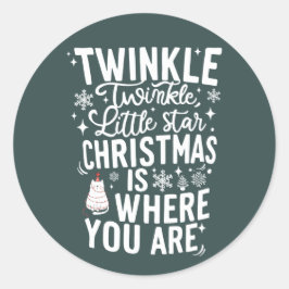 Christmas | Silvesteraufkleber Runder Aufkleber