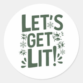 Christmas | Silvesteraufkleber Runder Aufkleber