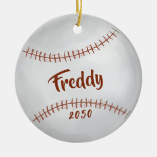 Christmas Simple Holiday Foto Baseball Sports Keramik Ornament