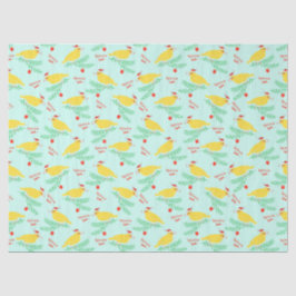 Christmas Singing Canary Pattern Seidenpapier