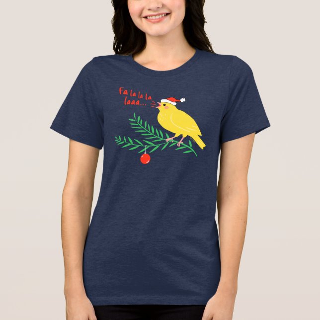 Christmas Singing Canary Tri-Blend Shirt (Vorderseite)
