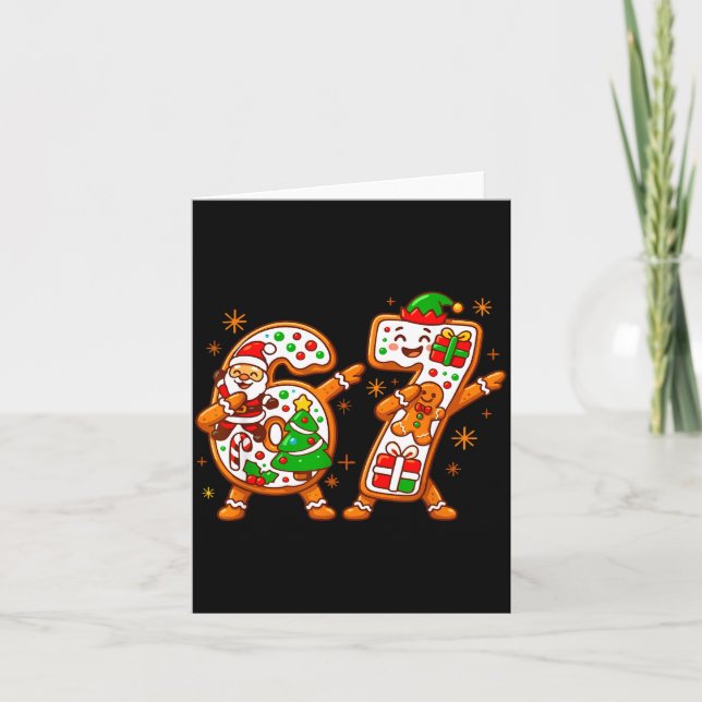 Christmas Six Seven Dabbing Cool Meme 67 Xmas Dab  Karte (Vorderseite)