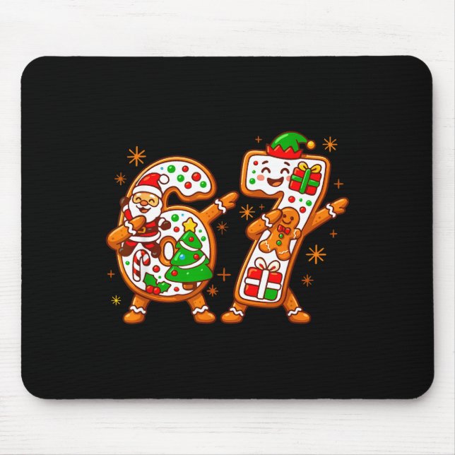 Christmas Six Seven Dabbing Cool Meme 67 Xmas Dab  Mousepad (Vorne)