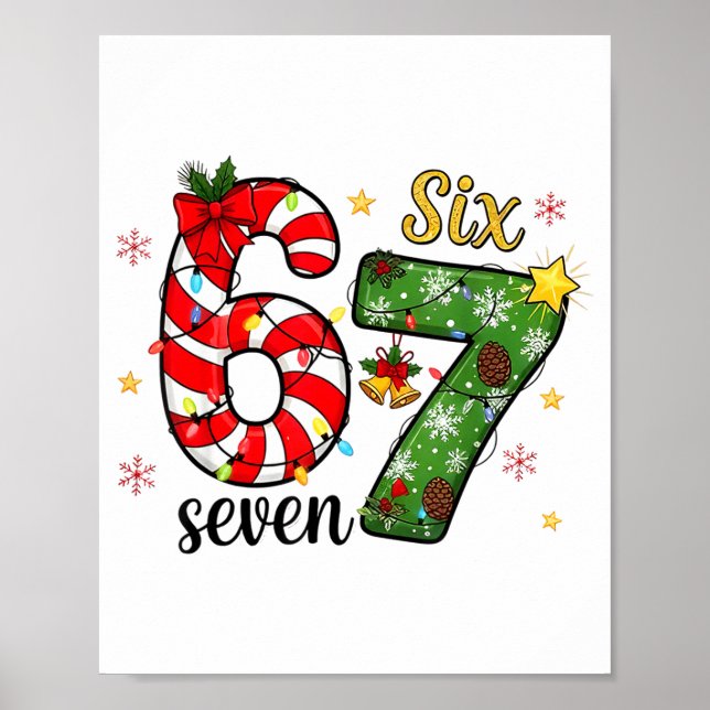 Christmas Six Seven Funny Trendy 6 7 Viral Meme  Poster (Vorne)