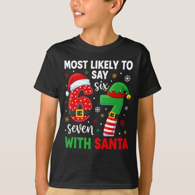 Christmas Six Seven Gen Alpha Meme T-Shirt (Vorderseite)