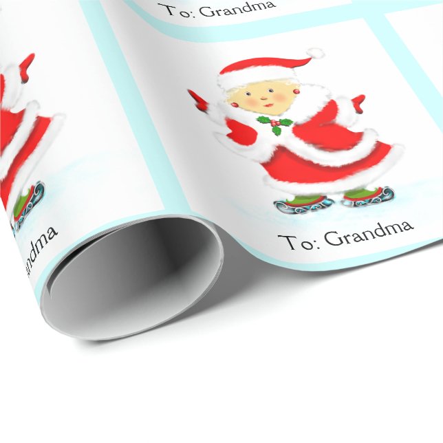 Christmas Skaten Geschenkpapier (Rolleneckpunkt)