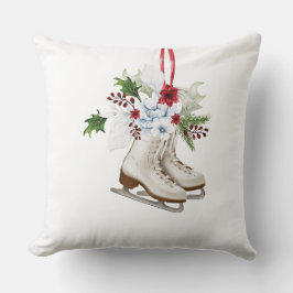 Christmas skating shoes with flowers and leaves kissen