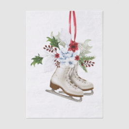Christmas skating shoes with flowers and leaves seidenpapier