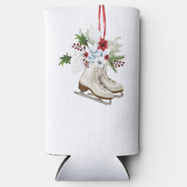 Christmas skating shoes with flowers and leaves selters dosenkühler